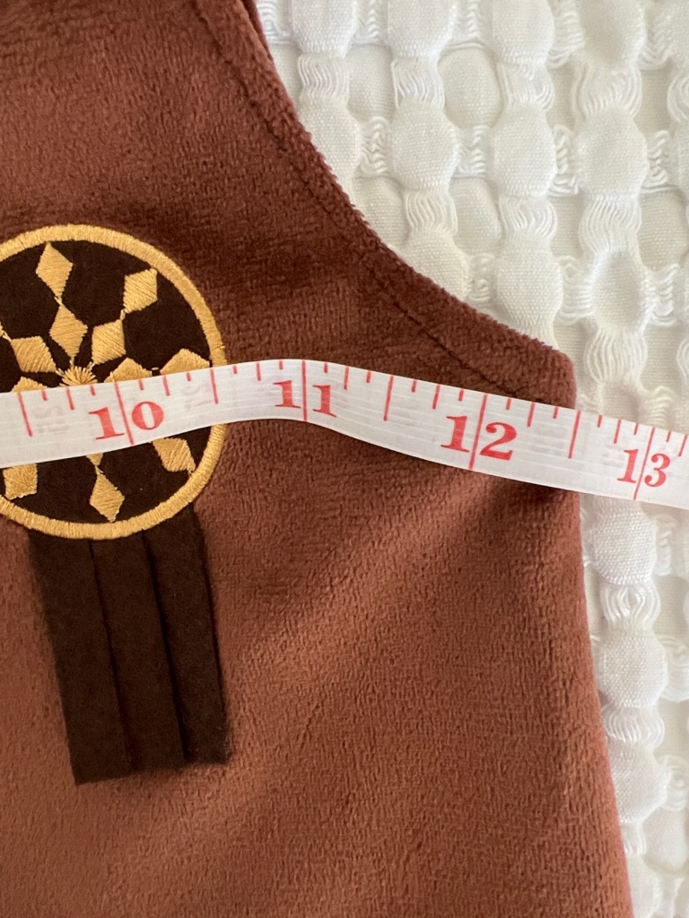 Kids Brown Faux Suede Fringe Western Vest with Decorative Medallions Size S - Picture 15 of 16
